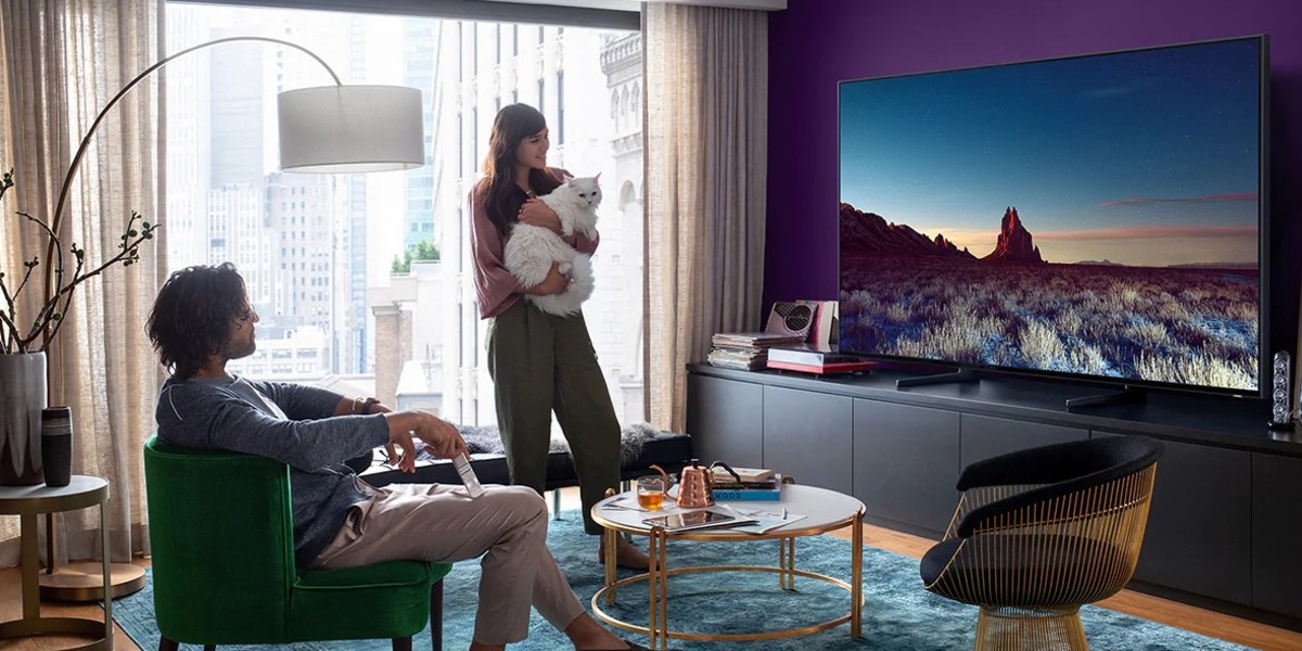 TVer med både 4K og 8K, som den nye Samsung QLED Q900R, blir vanligere og vanligere. Foto: Samsung