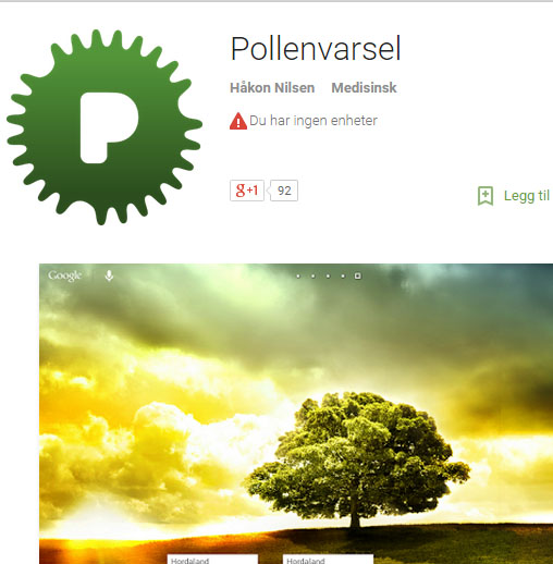 Pollenvarsel Android