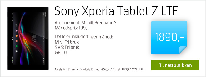 Tilbud Sony Xperia Tablet Z LTE