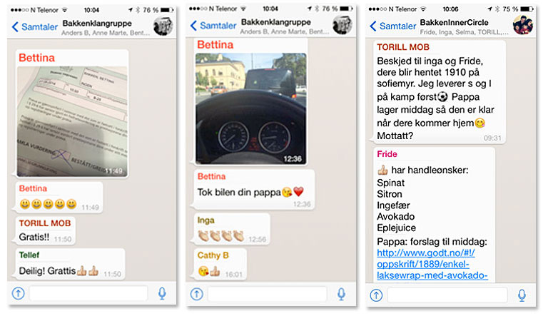 skjermdumper av WhatsApp-dialog 