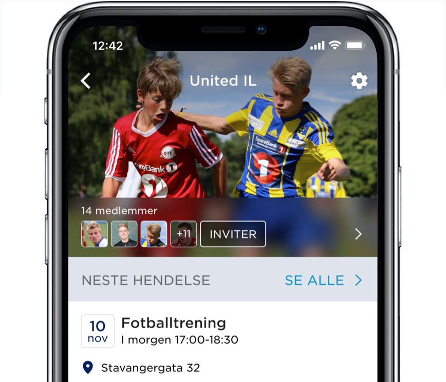 MinFotball-app på iPhone