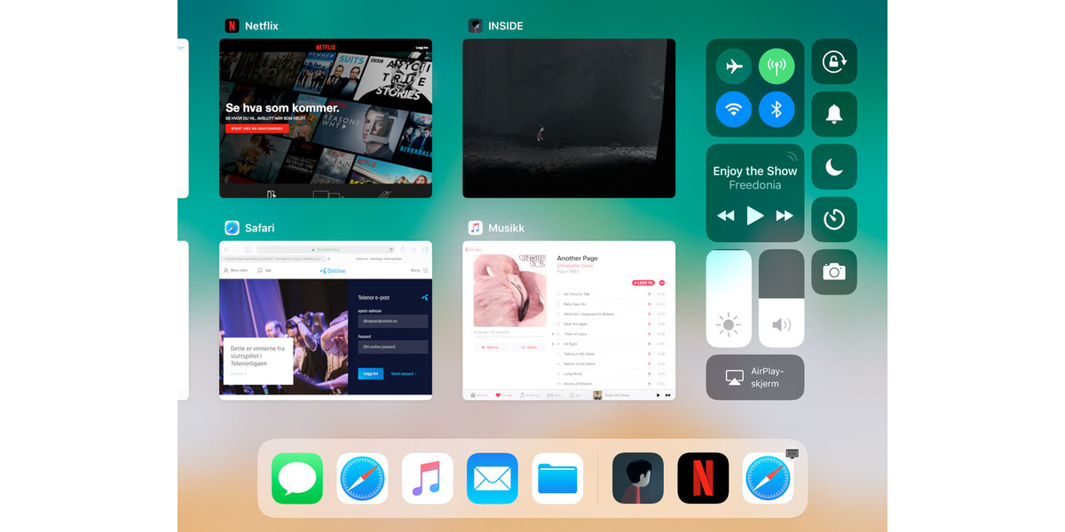 Det er ikke noe problem å kjøre flere apper samtidig – den nye iPaden er kraftig nok for selv den mest iherdige multitaskeren.