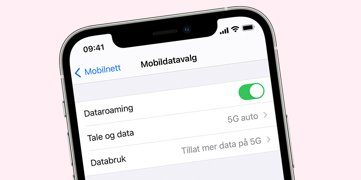 5G-innstillinger på iPhone iOS.