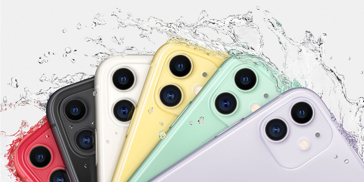iPhone 11 kommer i mange friske farger – og den er selvfølgelig vann- og støvsikker.