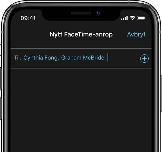 Det er enkelt å starte et FaceTime-anrop med én eller flere personer. Foto: Apple.