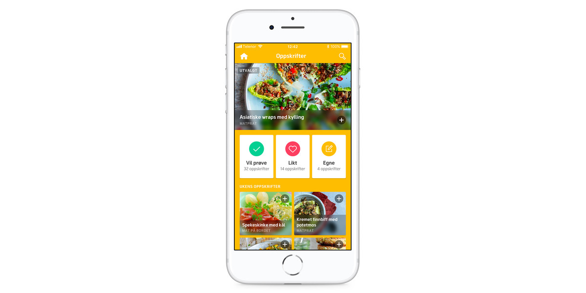 Nye oppskrifter fra Matprat og matbloggen Mat på bordet i Min Familie-appen. Utforsk de mange mulighetene og la dere inspirere.