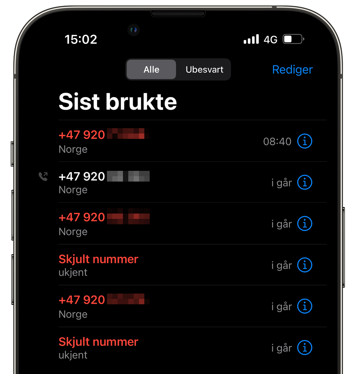 Spoofede samtaler fra norske mobilnumre