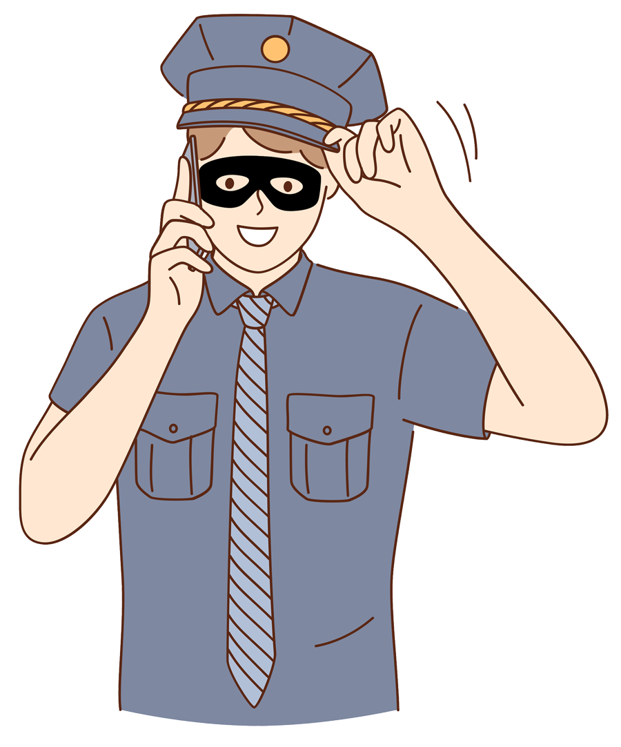 En mann som utgir seg for å være politi på telefonen