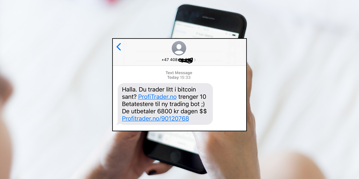 Falsk SMS Bitcoin-svindel
