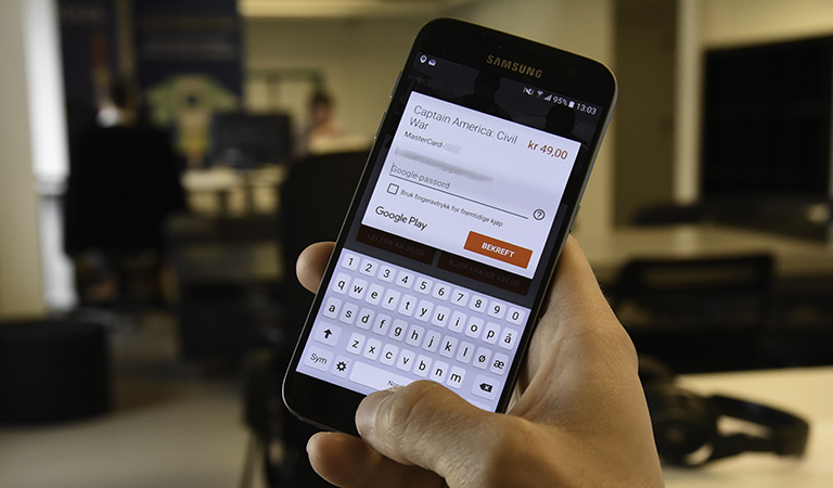 Betal med fingeravtrykk på Android
