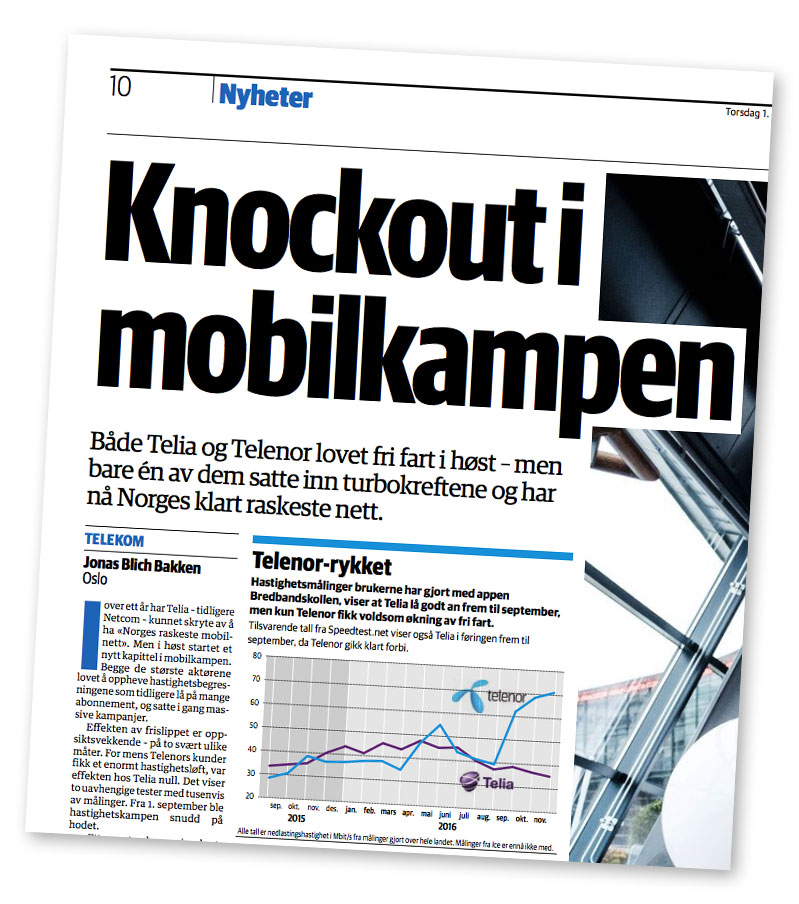 DN: – Telenor har «Norges klart raskeste nett»