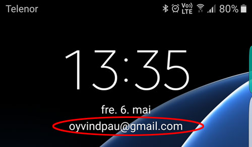 Det kan være smart å vise frem e-postadressen på låst skjerm
