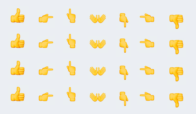 Emoji hands. 
