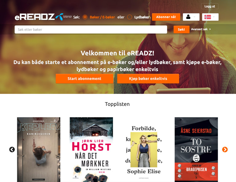 Du må kjøpe bøkene på ereadz.com, men kan lese og lytte i appen