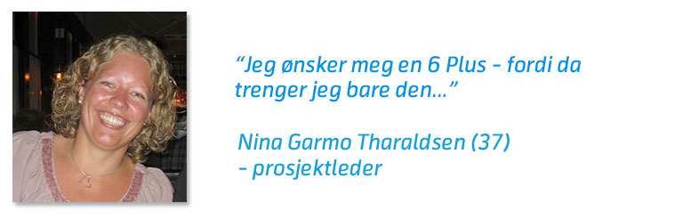 Nina Garmo Tharaldsen som ønsker seg en iPhone 6 Plus