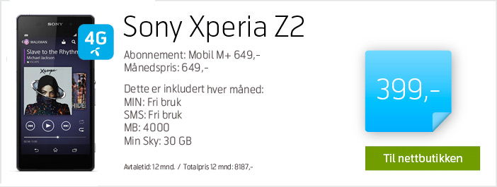 Utstyret til din Sony Xperia Z-mobil 