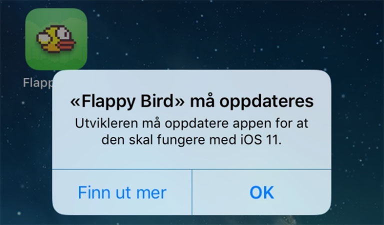 Disse appene virker ikke i iOS 11