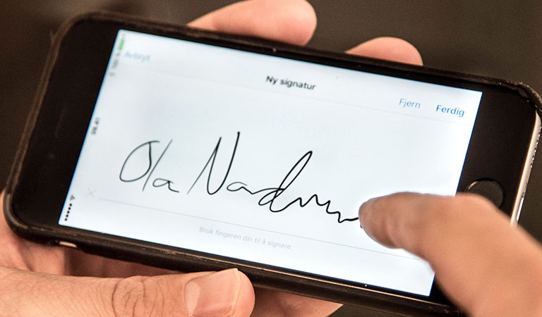 Signer dokumenter på mobilen